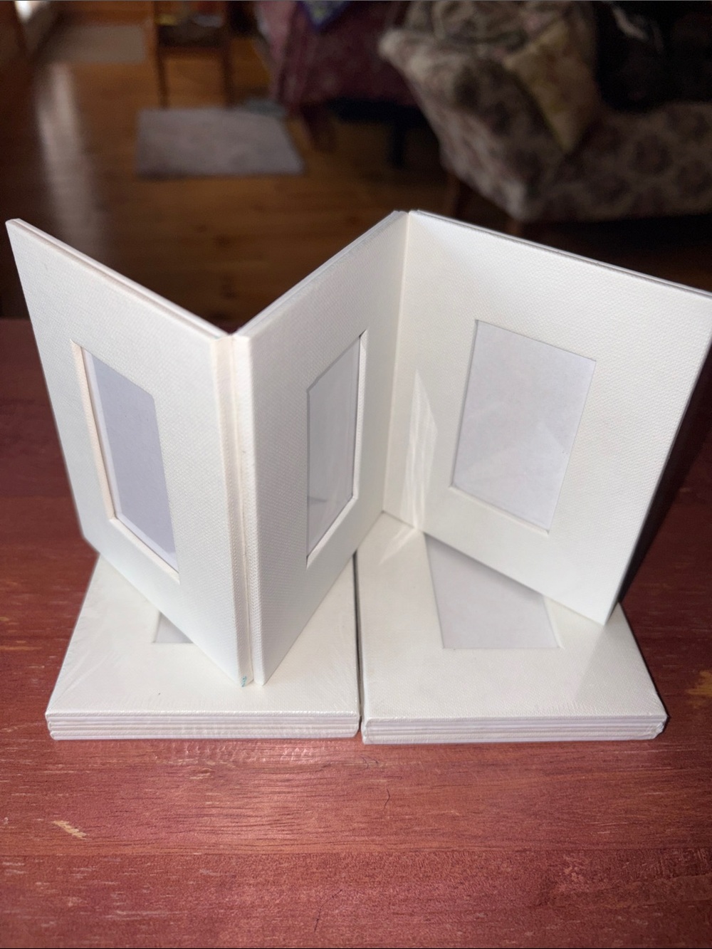 Stampin' Up! White Linen Tri-Fold Wallet Mini Photo Frame Set #4151-00 NWT Set-3